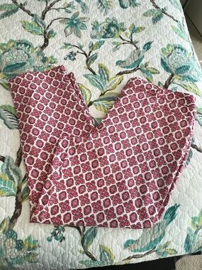 Talbots Ankle Pink and White Patterned Pants Sz 14